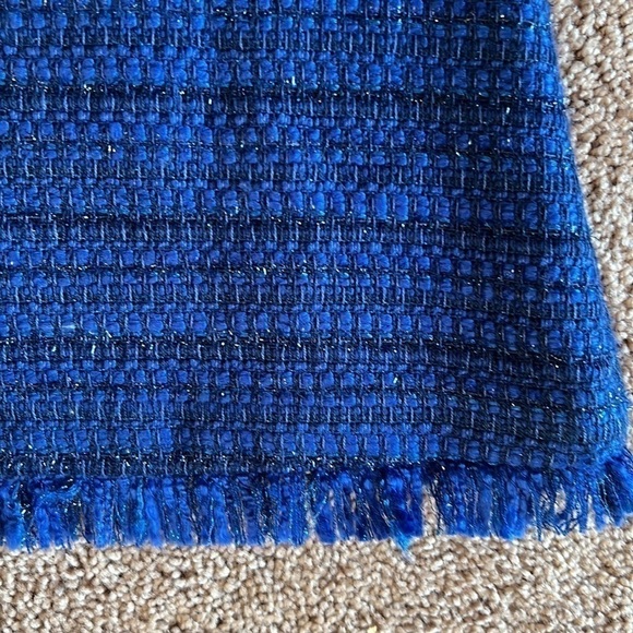 Alice + Olivia Stari Cutout Back Blue Tweed Dress size 8 - Picture 4 of 9